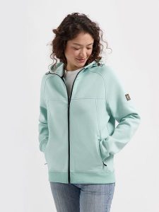 TRAVELIN' Bluza "Sanna" w kolorze miętowym rozmiar: M. Niebieskie bluzy Travelin', m, bez wzorów, bez kaptura. Za 250,35 zł.