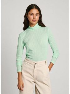 Pepe Jeans Koszulka w kolorze jasnozielonym rozmiar: XS. Zielone bluzki Pepe Jeans, xs, bez wzorów, z jeansu, bez kołnierzyka, bez ramiączek. Za 74,63 zł.