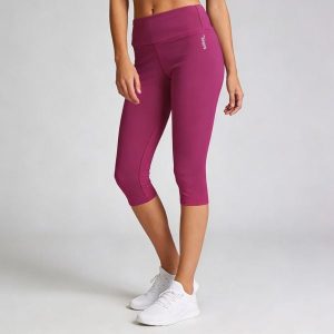 Granatowe legginsy Softee Impulse Capri. Czerwone legginsy SOFTEE, bez wzorów, z elastanu, z podwyższonym stanem. Za 167,99 zł.
