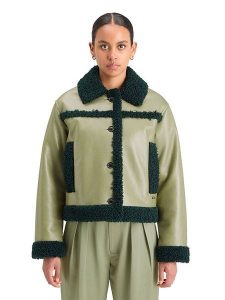 Scotch & Soda Kurtka koszulowa w kolorze czarno-oliwkowym rozmiar: S. Zielone kurtki Scotch & Soda, s, bez wzorów, ze skóry, bez kaptura. Za 351,38 zł.
