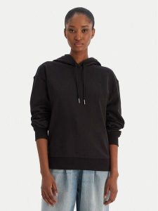 Calvin Klein Jeans Bluza Ls Monogram Terry Po LV047C224G Czarny Regular Fit. Czarne bluzy Calvin Klein Jeans, l, bez wzorów, z bawełny, bez kaptura. Za 389,99 zł.