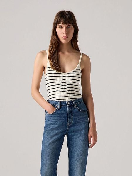 Levi's Top w kolorze kremowo-czarnym rozmiar: M. Brązowe topy Levi's®, m, bez wzorów, prążkowane, bez kołnierzyka, bez ramiączek. Za 96,83 zł.
