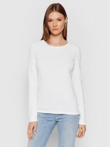 United Colors Of Benetton Bluzka 3GA2E16F9 Biały Regular Fit. Białe bluzki United Colors of Benetton, xs, bez wzorów, z bawełny, bez kołnierzyka, bez ramiączek. Za 99,99 zł.