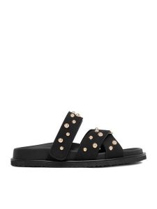 DeeZee Klapki CEO-LB-P2132 Czarny. Czarne klapki DeeZee, bez wzorów, z materiału, bez obcasa. Za 129,99 zł.