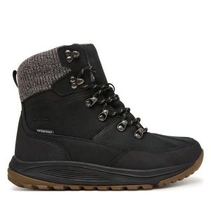 Śniegowce CMP. Czarne buty zimowe CMP, bez obcasa, bez zapięcia. Za 629,99 zł.