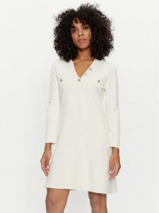 TWINSET Sukienka dzianinowa 241TP3094 Écru Regular Fit. Sukienki Twinset, xxl, bez wzorów, z dzianiny, bez kołnierzyka, bez ramiączek. Za 579,99 zł.
