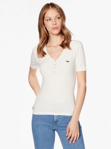 Lee T-Shirt L44KIPNQ 112333722 Écru Regular Fit. T-shirty Lee, l, bez wzorów, z syntetyku, bez kołnierzyka, bez ramiączek. Za 99,99 zł.
