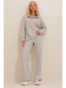 Trend Alacati 2-częściowy zestaw w kolorze jasnoszarym rozmiar: S. Szare swetry oversize Trend Alacati, s, bez wzorów, bez ramiączek. Za 69,58 zł.