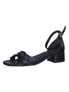 Marco Tozzi Sandały w kolorze czarnym rozmiar: 42. Czarne sandały Marco Tozzi, bez wzorów, z otwartym noskiem, bez obcasa, na koturnie, bez zapięcia. Za 106,95 zł.