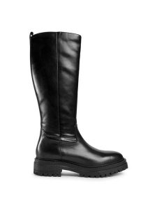 Geox Oficerki D Iridea C D04HRC 05443 C9999 Czarny. Czarne kozaki Geox, bez wzorów, ze skóry, bez obcasa, na płaskiej podeszwie, bez zapięcia. Za 539,99 zł.
