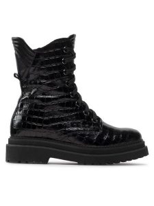 Rage Age Trapery RA-16-06-000414 Czarny. Czarne buty zimowe Rage Age, z lakierowanej skóry, bez obcasa, bez zapięcia. Za 589,99 zł.