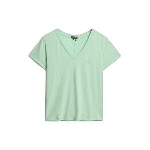 Koszulka damska z dekoltem w serek z haftem Superdry Slub. Zielone koszulki sportowe Superdry, bez wzorów, bez ramiączek. W wyprzedaży za 118,15 zł.