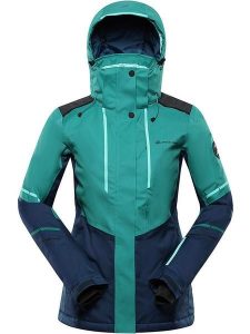 Alpine Pro Kurtka narciarska "Zariba" w kolorze miętowo-granatowym rozmiar: XS. Niebieskie kurtki sportowe Alpine Pro, m, bez wzorów, bez kaptura, narciarskie. Za 527,10 zł.