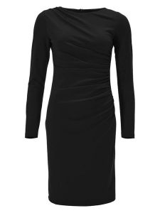 SWING Sukienka w kolorze czarnym rozmiar: 48. Czarne sukienki Swing, bez wzorów, bez kołnierzyka, bez ramiączek, midi. Za 282,45 zł.