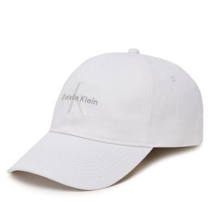 Czapka z daszkiem Calvin Klein Jeans. Białe czapki Calvin Klein Jeans, bez wzorów, z jeansu. Za 129,99 zł.