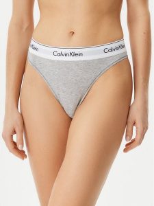 Calvin Klein Underwear Figi klasyczne z wysokim stanem LV00QF8319 Szary. Szare figi Calvin Klein Underwear, bez wzorów, z bawełny. Za 79,99 zł.
