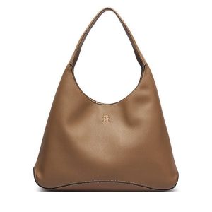 Torebka Tommy Hilfiger. Brązowe torebki klasyczne TOMMY HILFIGER, bez wzorów, bez dodatków. Za 569,99 zł.