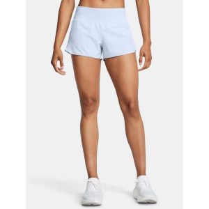 Spodenki do biegania damskie Under Armour Launch Pro 3''. Niebieskie szorty Under Armour, bez wzorów, sportowe. Za 169,99 zł.