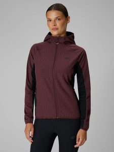4F Kurtka softshell wiatroodporna damska - brązowa S. Brązowe kurtki 4f, s, bez wzorów, z materiału, bez kaptura. Za 249,99 zł.