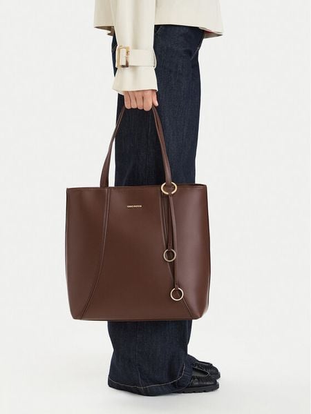 GINO ROSSI Torebka C-LDA9167A Brązowy ciemny. Brązowe shopper bag Gino Rossi, bez wzorów, ze skóry, bez dodatków. Za 229,99 zł.