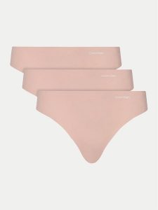 Calvin Klein Underwear Komplet 3 par stringów 000QD3558E Różowy. Czerwone komplety bielizny Calvin Klein Underwear, bez wzorów, z syntetyku. Za 129,99 zł.