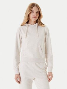 Guess Bluza O5RQ02 KCO31 Beżowy Regular Fit. Brązowe bluzy Guess, m, z aplikacjami, z bawełny, bez kaptura. Za 259,99 zł.