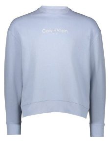 Calvin Klein Bluza w kolorze błękitnym rozmiar: XS. Niebieskie bluzy Calvin Klein, xs, bez wzorów, z bawełny, bez kaptura. Za 239,99 zł.