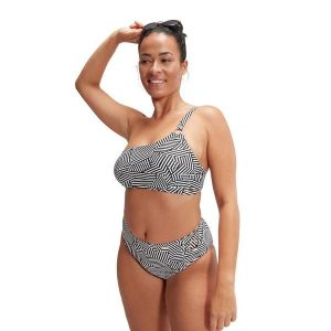 Góra od kostiumu kąpielowego damskiego Speedo Assymetric. Białe bikini Speedo, bez wzorów. Za 199,99 zł.