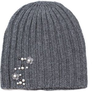 Czapka damska Perłowe kwiaty szara. Czapki marki Art of Polo. Za 39,22 zł.