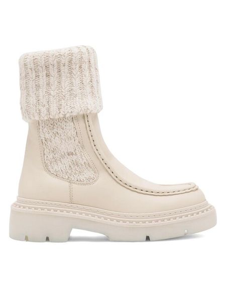 Badura Botki OVAR-23AW111 Beżowy. Brązowe botki Badura, bez wzorów, ze skóry, bez obcasa, na płaskiej podeszwie, bez zapięcia. Za 429,99 zł.