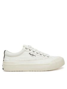 Pepe Jeans Tenisówki Ben Fresh W PLS31589 Biały. Białe trampki Pepe Jeans, bez wzorów, z jeansu, bez zapięcia. Za 199,99 zł.