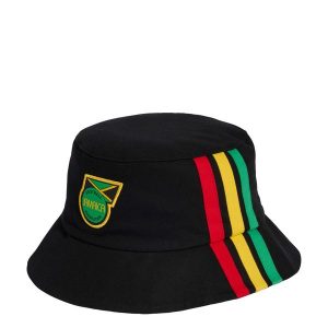 Kapelusz typu bucket Jamaica 26 x Bob Marley. Czarne kapelusze ADIDAS, bez wzorów, eleganckie. Za 119,00 zł.