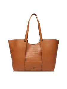 Gino Rossi Torebka C-LX10146 Brązowy. Brązowe shopper bag Gino Rossi, bez wzorów, z materiału, bez dodatków. Za 329,99 zł.