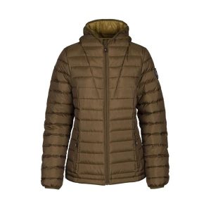 Trespass Bartush - Damski puchowy Jkt Dark Olive. Zielone kurtki Trespass, bez wzorów, z puchu, bez kaptura. Za 455,99 zł.