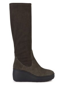 Geox Kozaki "Spherica Ec9" w kolorze szarym na koturnie rozmiar: 41. Szare kozaki Geox, na zimę, bez wzorów, z materiału, bez obcasa, na koturnie, bez zapięcia. Za 478,62 zł.