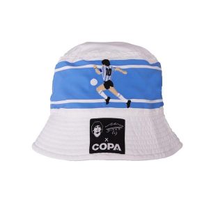 Kapelusz wędkarza dla dorosłych - Haft Maradona x COPA Argentyna - Niebieski. Niebieskie kapelusze COPA FOOTBALL, bez wzorów. Za 127,06 zł.