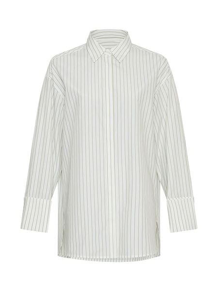 MOSS COPENHAGEN Koszula w kolorze białym rozmiar: XS/S. Białe koszule Moss Copenhagen, s, bez wzorów, bez kołnierzyka, bez ramiączek. Za 100,52 zł.