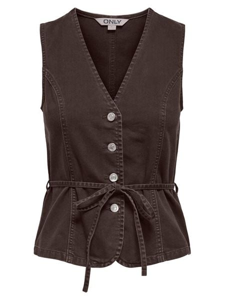 ONLY Top Silla 15374051 Brązowy Regular Fit. Brązowe topy ONLY, l, bez wzorów, z bawełny, bez kołnierzyka, bez ramiączek. Za 169,99 zł.