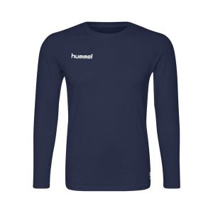 Koszulka termoaktywna z długim rękawem dla dorosłych Hummel First Performance. Niebieskie koszule nocne Hummel, bez wzorów, z jersey, bez ramiączek. W wyprzedaży za 84,45 zł.