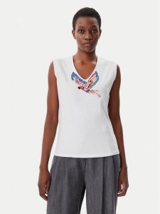 LOLA CASADEMUNT Top MS2515019 Biały Regular Fit. Białe topy LOLA CASADEMUNT, s, bez wzorów, z bawełny, bez kołnierzyka, bez ramiączek. Za 149,99 zł.