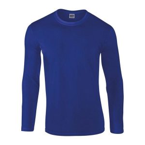 Koszulka Z Długim Rękawem Unisex Softstyle Dla Dorosłych. Niebieskie bluzki GILDAN, xl, bez wzorów, sportowe, bez kołnierzyka, bez ramiączek. Za 65,99 zł.
