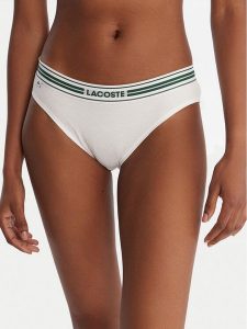 Lacoste Figi klasyczne 8F1333 Biały. Białe figi Lacoste, bez wzorów, z bawełny. Za 129,99 zł.