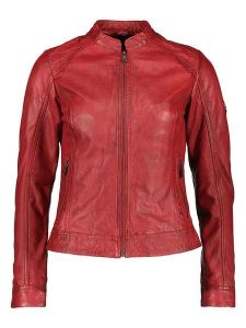 HIS Skórzana kurtka w kolorze czerwonym rozmiar: 50. Czerwone kurtki HIS, bez wzorów, ze skóry, bez kaptura. Za 478,99 zł.