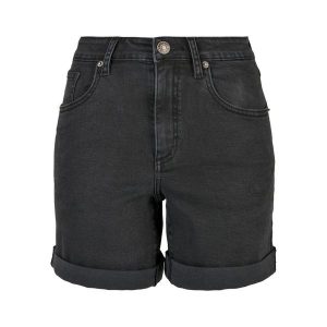 Shorty Damskie Denim Ekologiczne. Czarne szorty Urban Classics, bez wzorów, z denimu, sportowe. Za 155,99 zł.