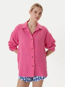 Roxy Koszula Morning Shine ERJWT03739 Różowy Loose Fit. Czerwone koszule Roxy, l, bez wzorów, z bawełny, bez kołnierzyka, bez ramiączek. Za 279,99 zł.