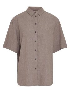 MOSS COPENHAGEN Koszula "Viana" w kolorze szarobrązowym rozmiar: L/XL. Brązowe koszule Moss Copenhagen, l, bez wzorów, bez kołnierzyka, bez ramiączek. Za 148,96 zł.