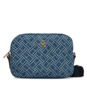 Torebka Tommy Hilfiger. Niebieskie listonoszki TOMMY HILFIGER, bez wzorów, z denimu, bez dodatków. Za 409,99 zł.