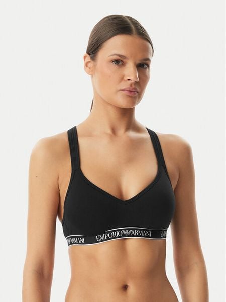 Emporio Armani Underwear Biustonosz sportowy EW000447 AF19026 UC001 Czarny. Czarne biustonosze sportowe Emporio Armani Underwear, bez wzorów, z bawełny. Za 172,99 zł.