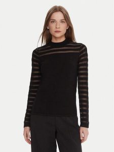 LOLA CASADEMUNT Bluzka LF2511015 Czarny Slim Fit. Czarne bluzki LOLA CASADEMUNT, xs, bez wzorów, z wiskozy, bez kołnierzyka, bez ramiączek. Za 379,99 zł.