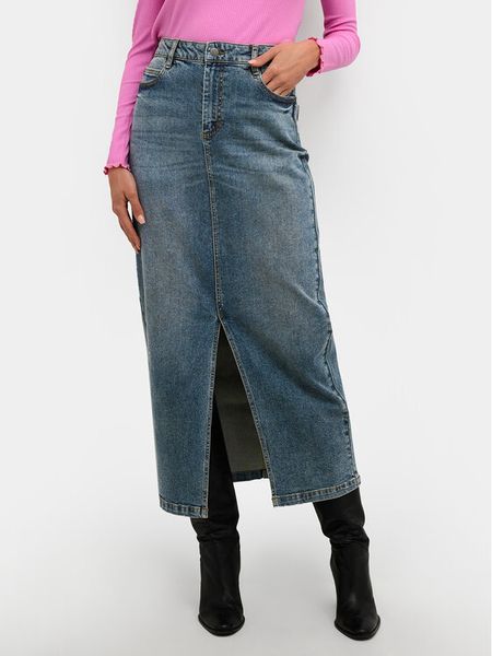 Kaffe Spódnica jeansowa Dana 10508123 Niebieski Regular Fit. Niebieskie spódnice Kaffe, bez wzorów, z bawełny. Za 179,99 zł.